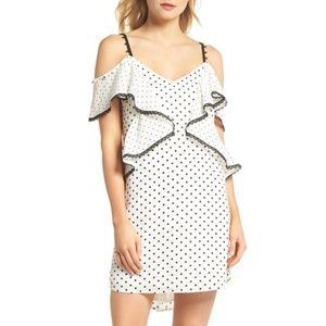 Adelyn Rae Polka Dots Mini Dress, XS